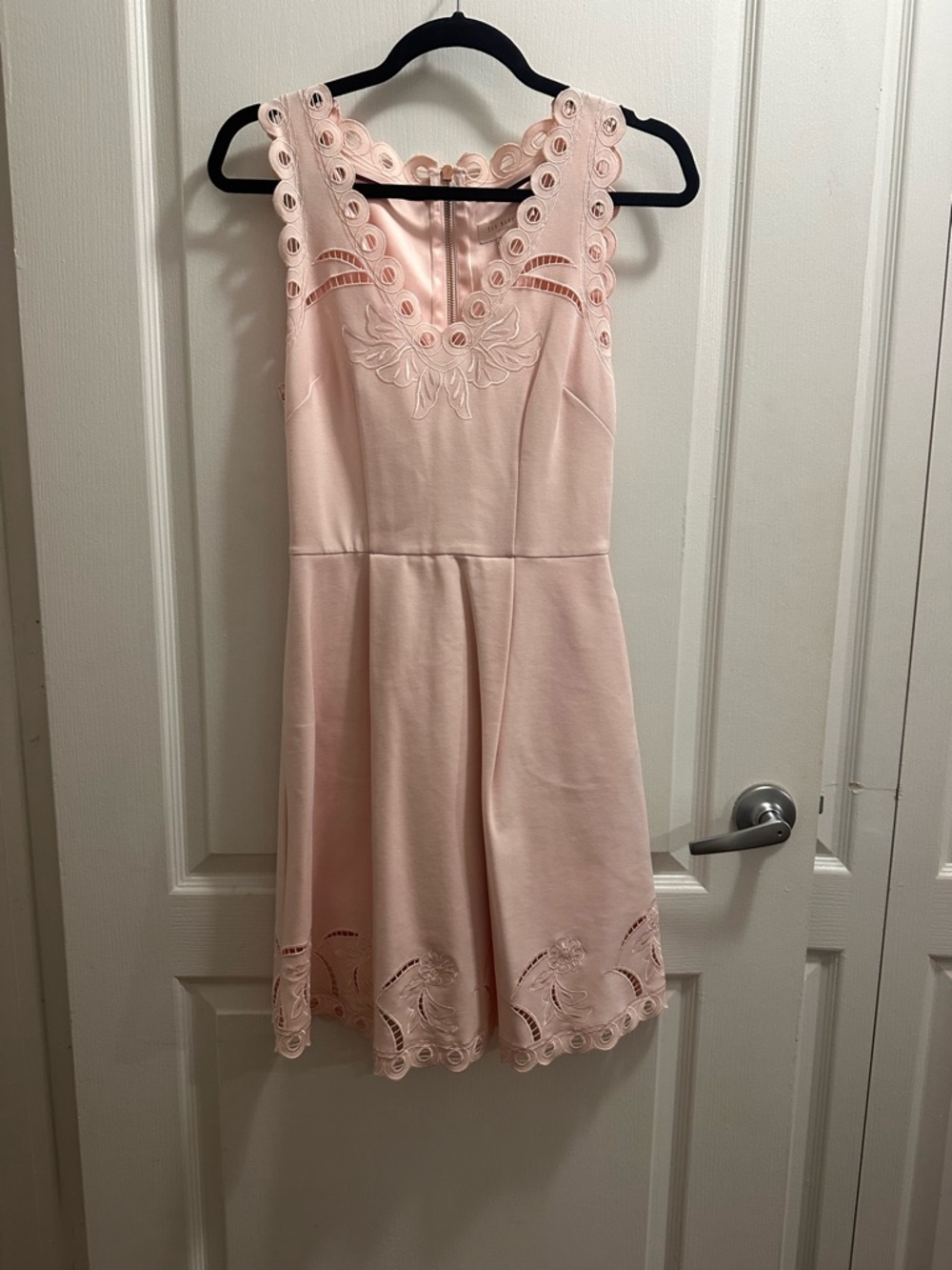 Ted Baker Blush Pink Lace-Trim Dress